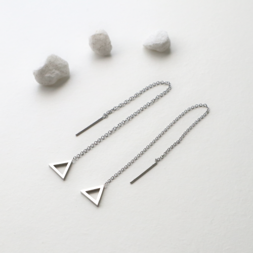 pendientes cadena triángulos