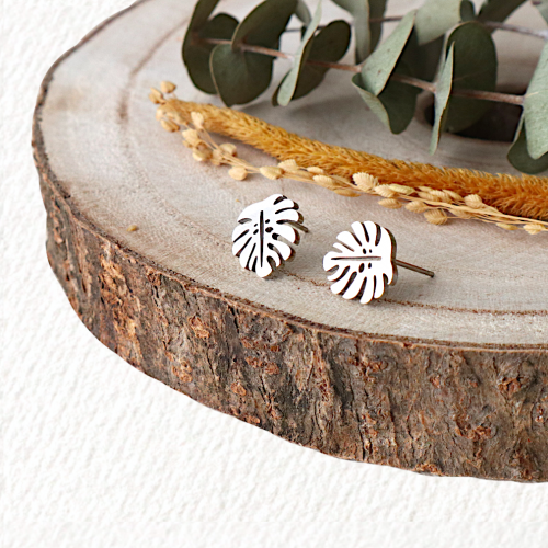 Pendientes hoja tropical