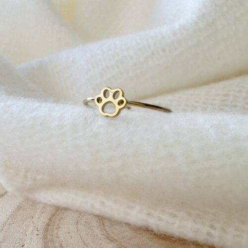anillo huella dorado