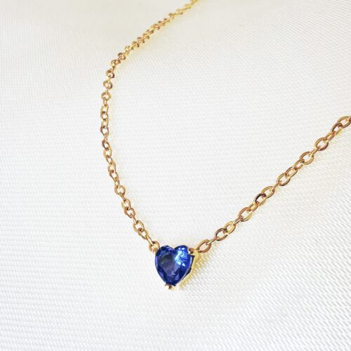 Collar corazón azul