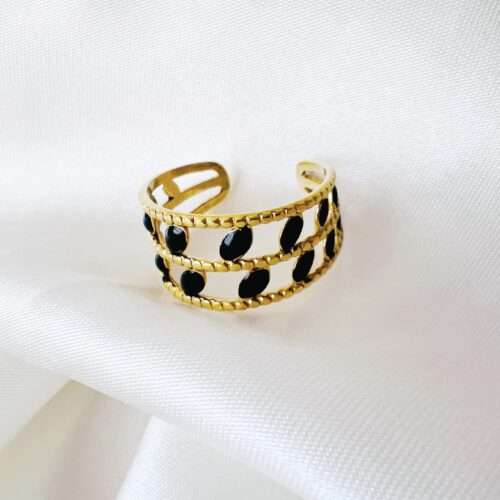 Anillo Dorado Negro