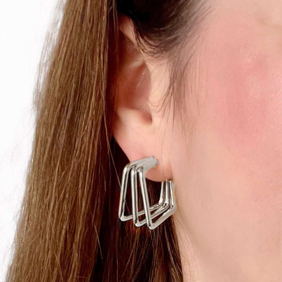 Pendientes Square plateados