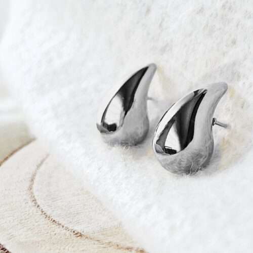 Pendientes gota plateados