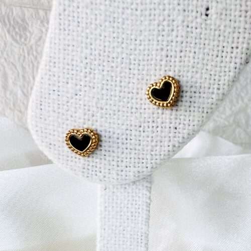 pendientes black hearts